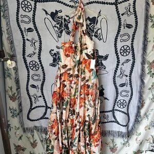 Astr Floral Halter Maxi Dress - Multicolor